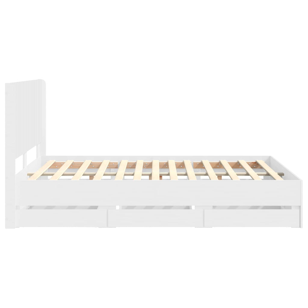 Lovos rėmas su saugojimu ir nugara Balta 140 x 190 cm