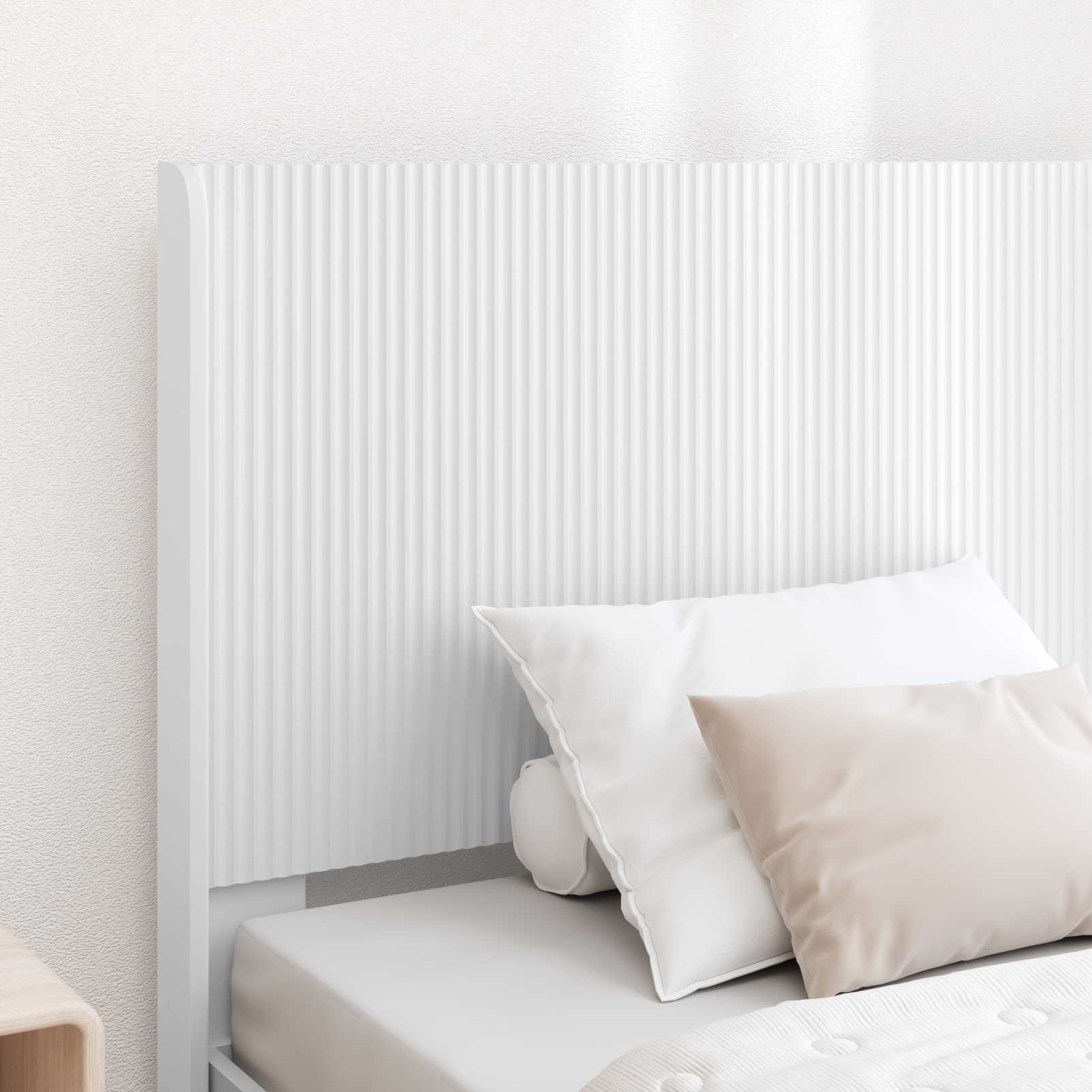 Lovos rėmas su saugojimu ir nugara Balta 100 x 200 cm