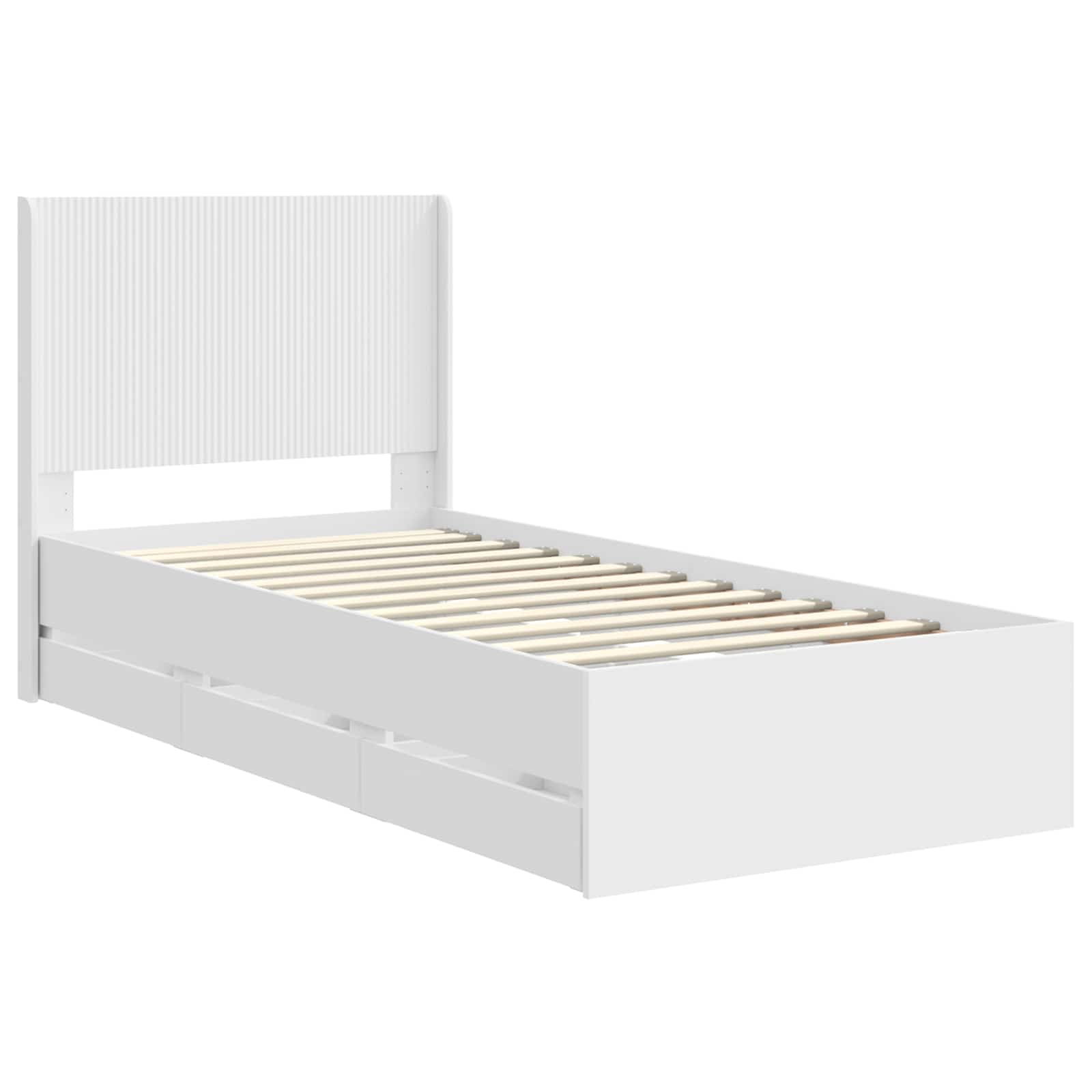 Lovos rėmas su saugojimu ir nugara Balta 100 x 200 cm