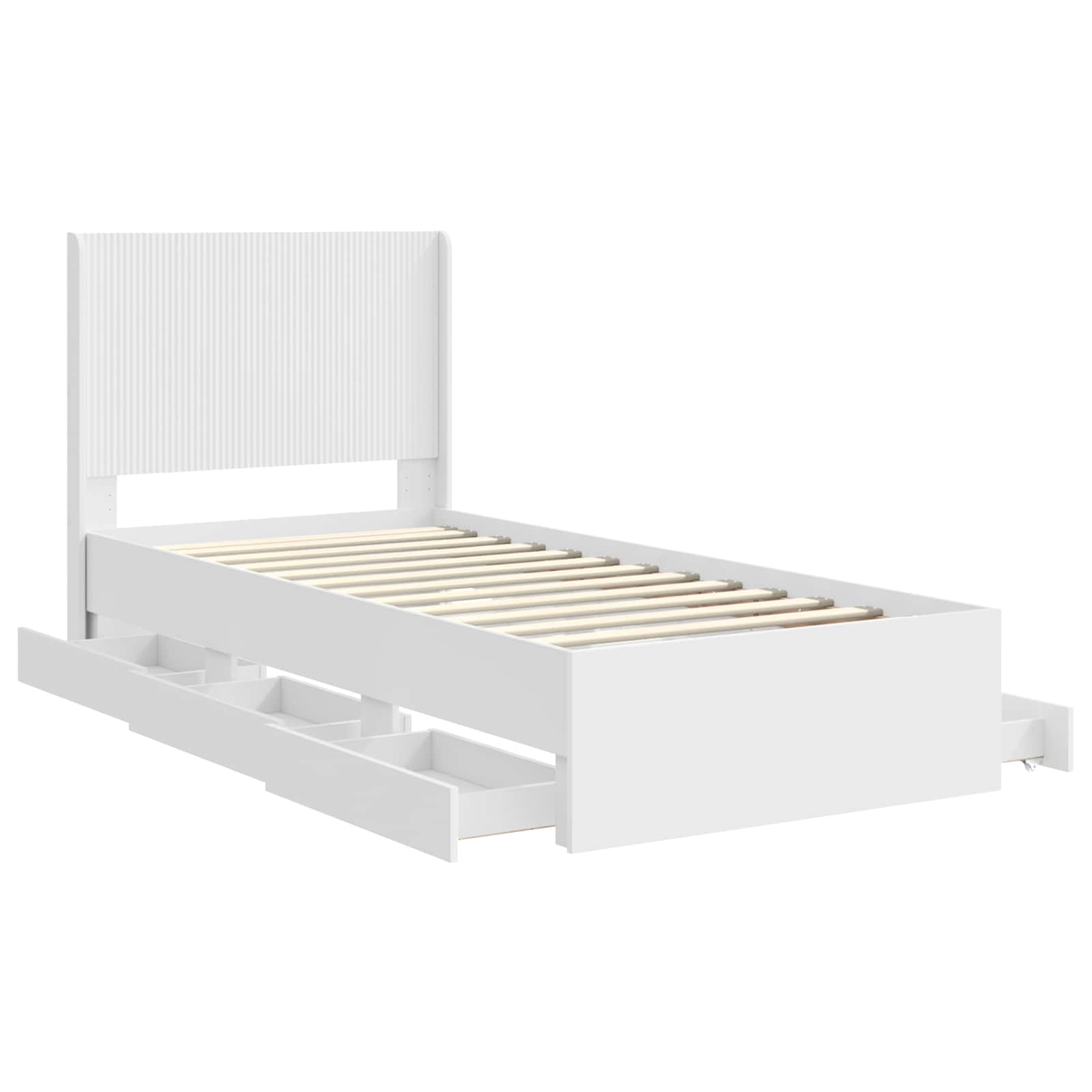 Lovos rėmas su saugojimu ir nugara Balta 100 x 200 cm
