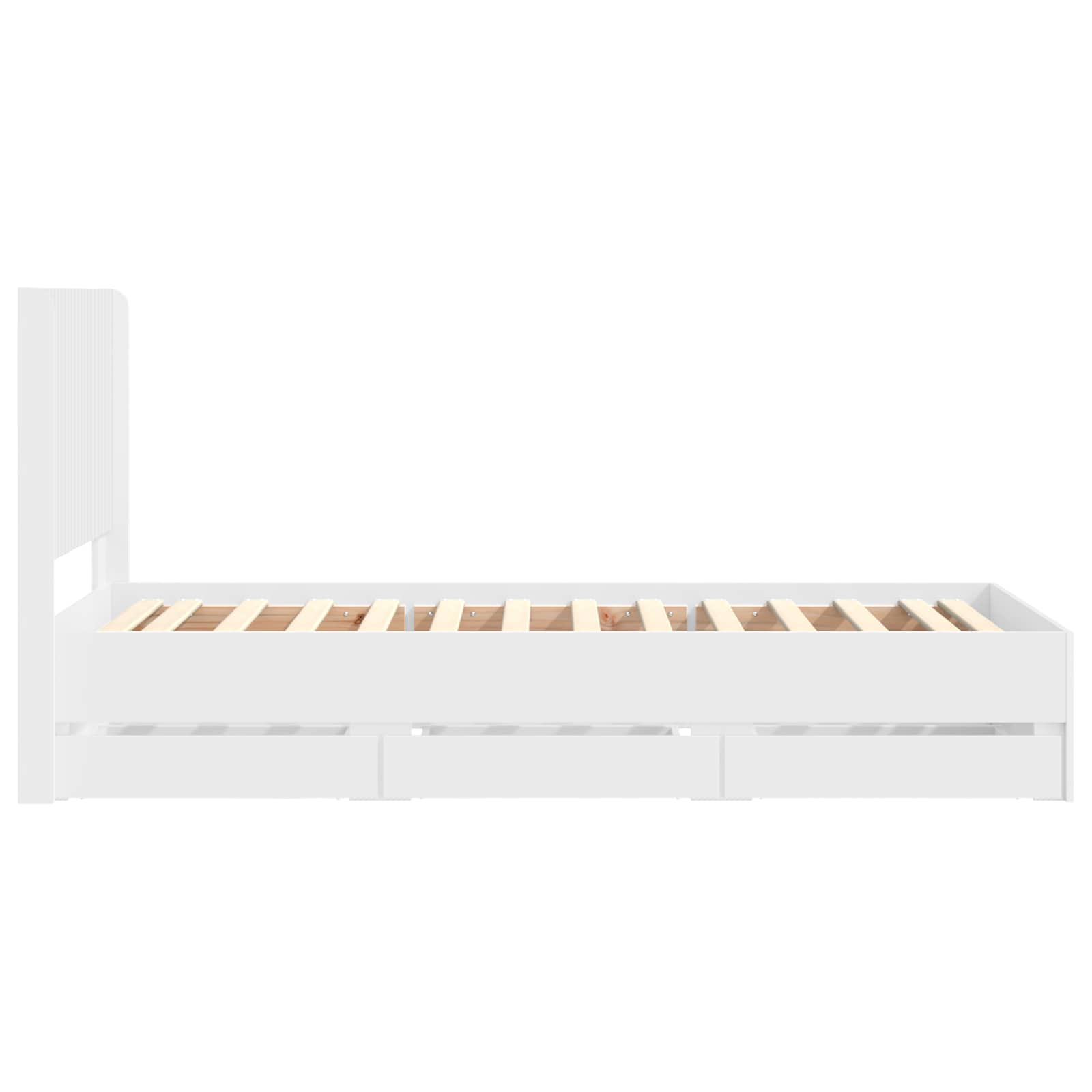 Lovos rėmas su saugojimu ir nugara Balta 100 x 200 cm