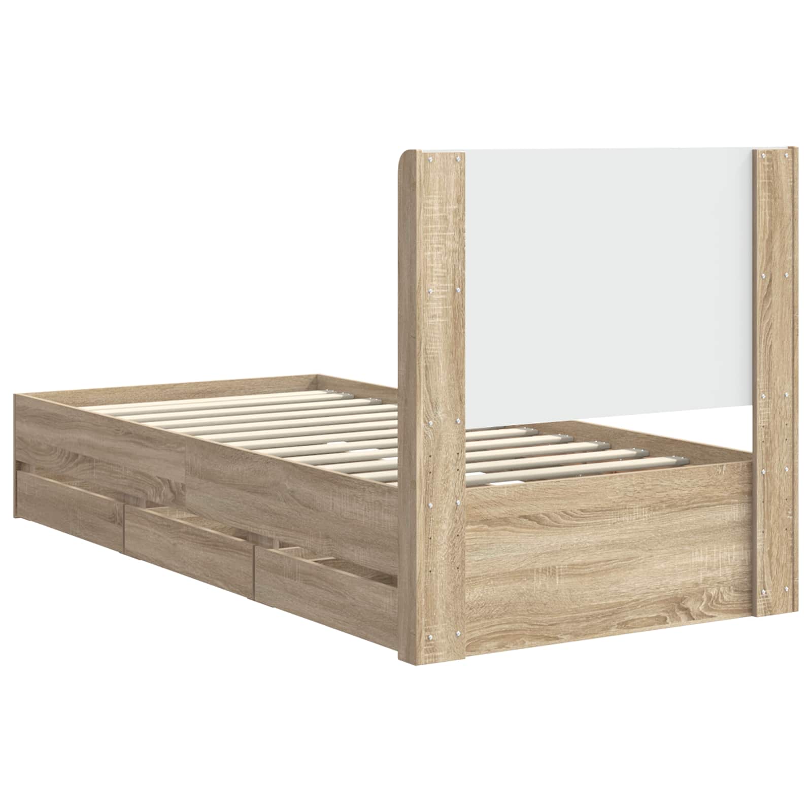 Lovos rėmas su saugojimu ir nugara Sonoma ąžuolas 100 x 200 cm