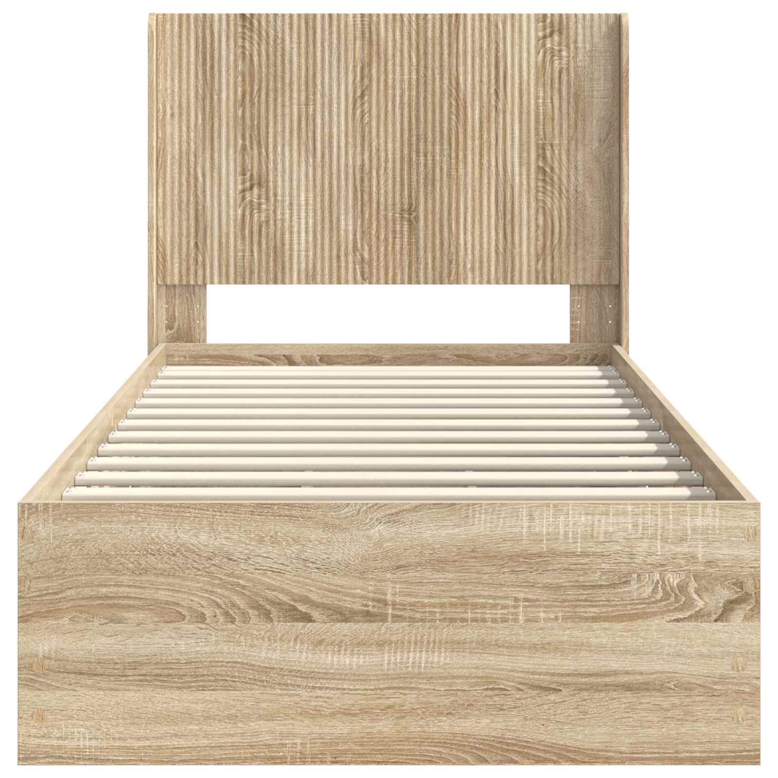 Lovos rėmas su saugojimu ir nugara Sonoma ąžuolas 100 x 200 cm