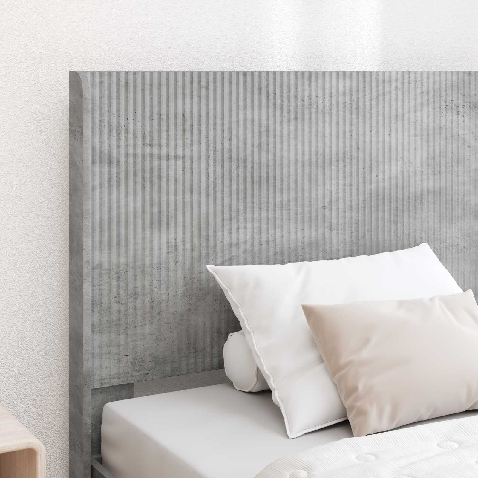 Lovos rėmas su saugojimu ir nugara Betono pilka 90 x 190 cm