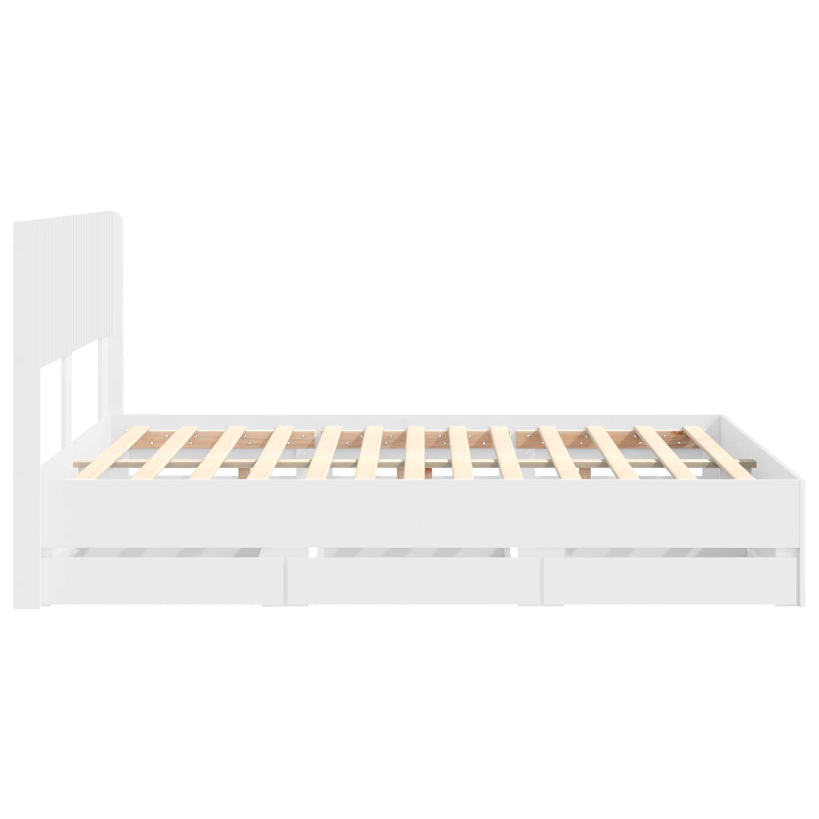Lovos rėmas su saugojimu ir nugara Balta 160 x 200 cm