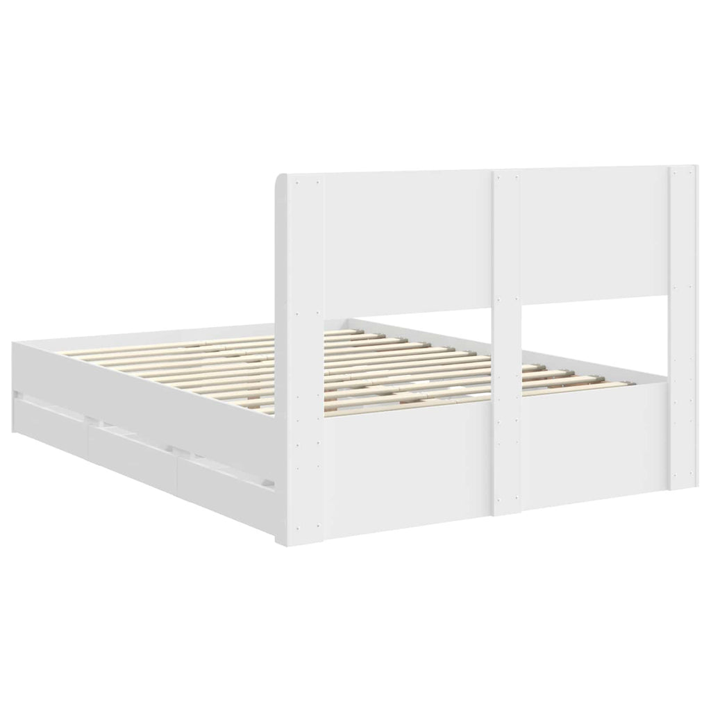 Lovos rėmas su saugojimu ir nugara Balta 150 x 200 cm