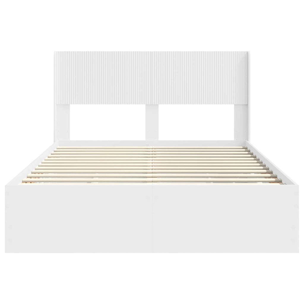 Lovos rėmas su saugojimu ir nugara Balta 150 x 200 cm
