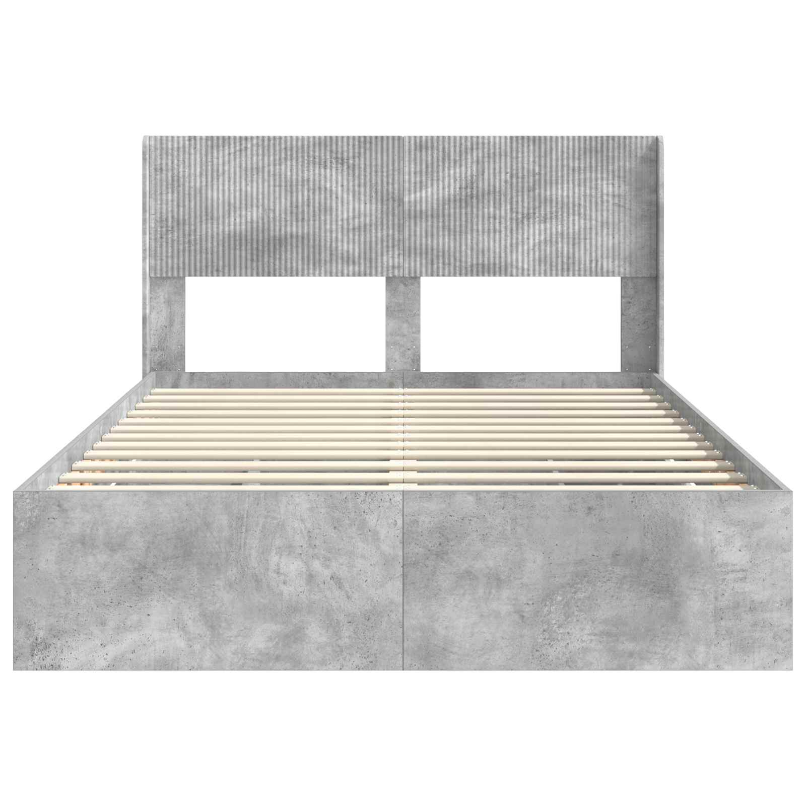 Lovos rėmas su saugojimu ir nugara Betono pilka 140 x 200 cm