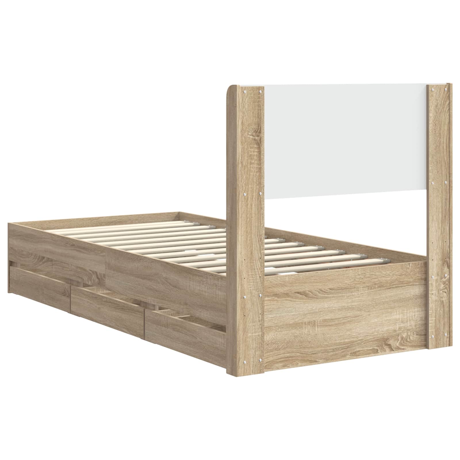 Lovos rėmas su saugojimu ir nugara Sonoma ąžuolas 75 x 190 cm