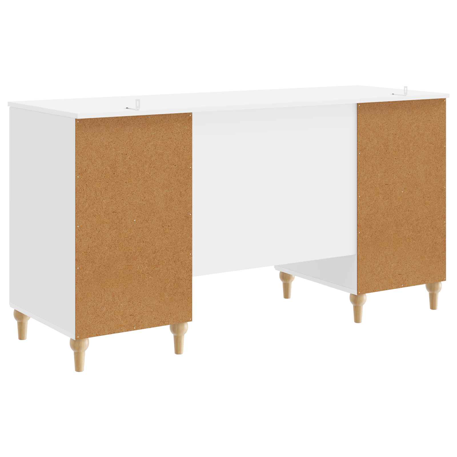 Stalas Blizgus baltas 142,5 x 50 x 75 cm Apdirbta mediena