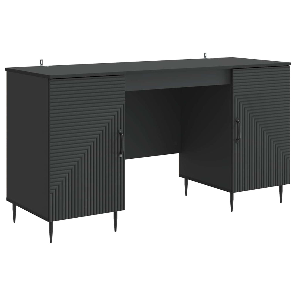 Stalas su lentyna Juoda 142,5 x 50 x 75 cm Apdirbta mediena