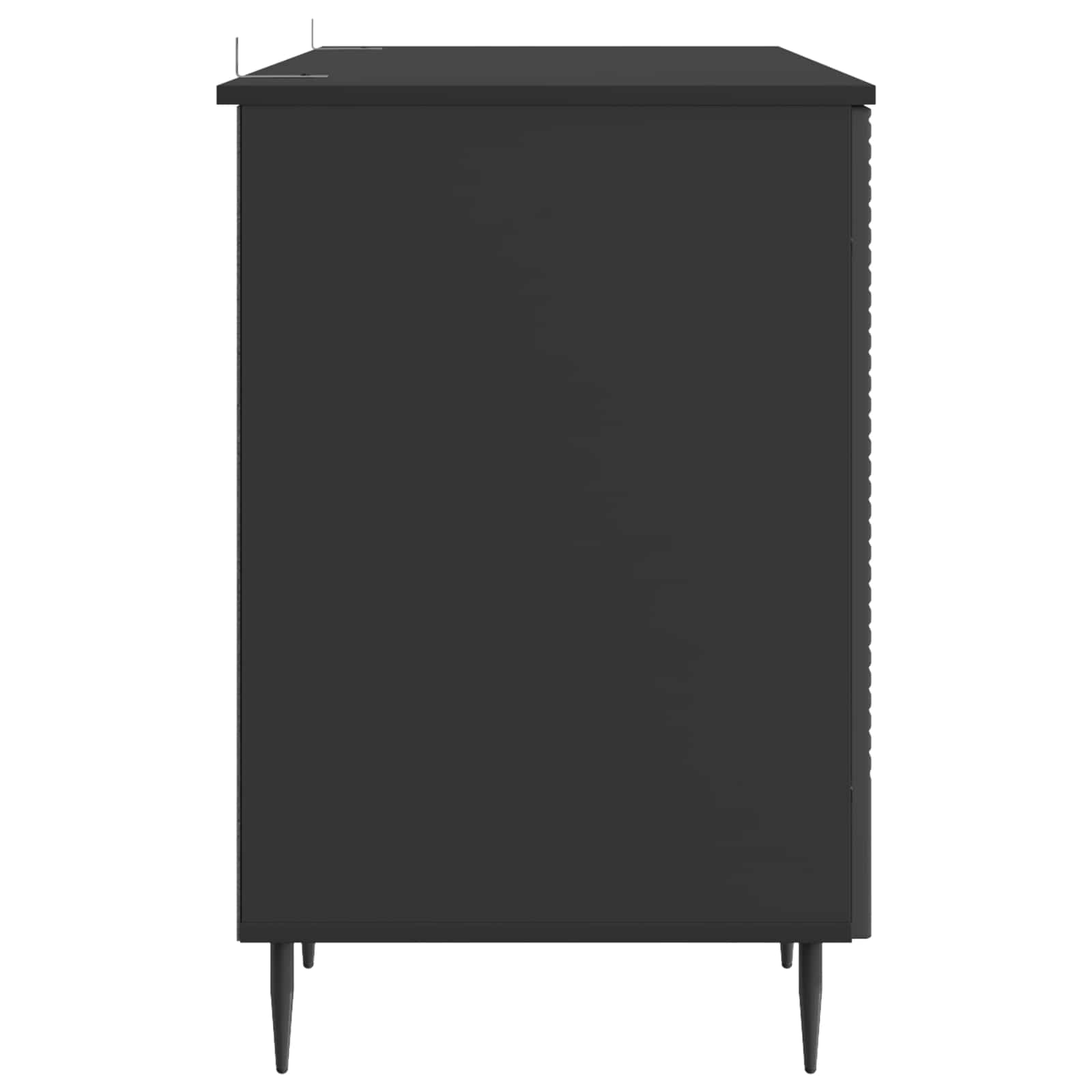 Stalas su lentyna Juoda 142,5 x 50 x 75 cm Apdirbta mediena