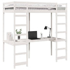 Palėpės lovos rėmas Balta 75 x 190 cm Kietos pušies mediena