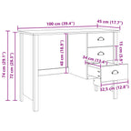 Stalas su stalčiais HILL Medus ruda 100 x 45 x 74 cm