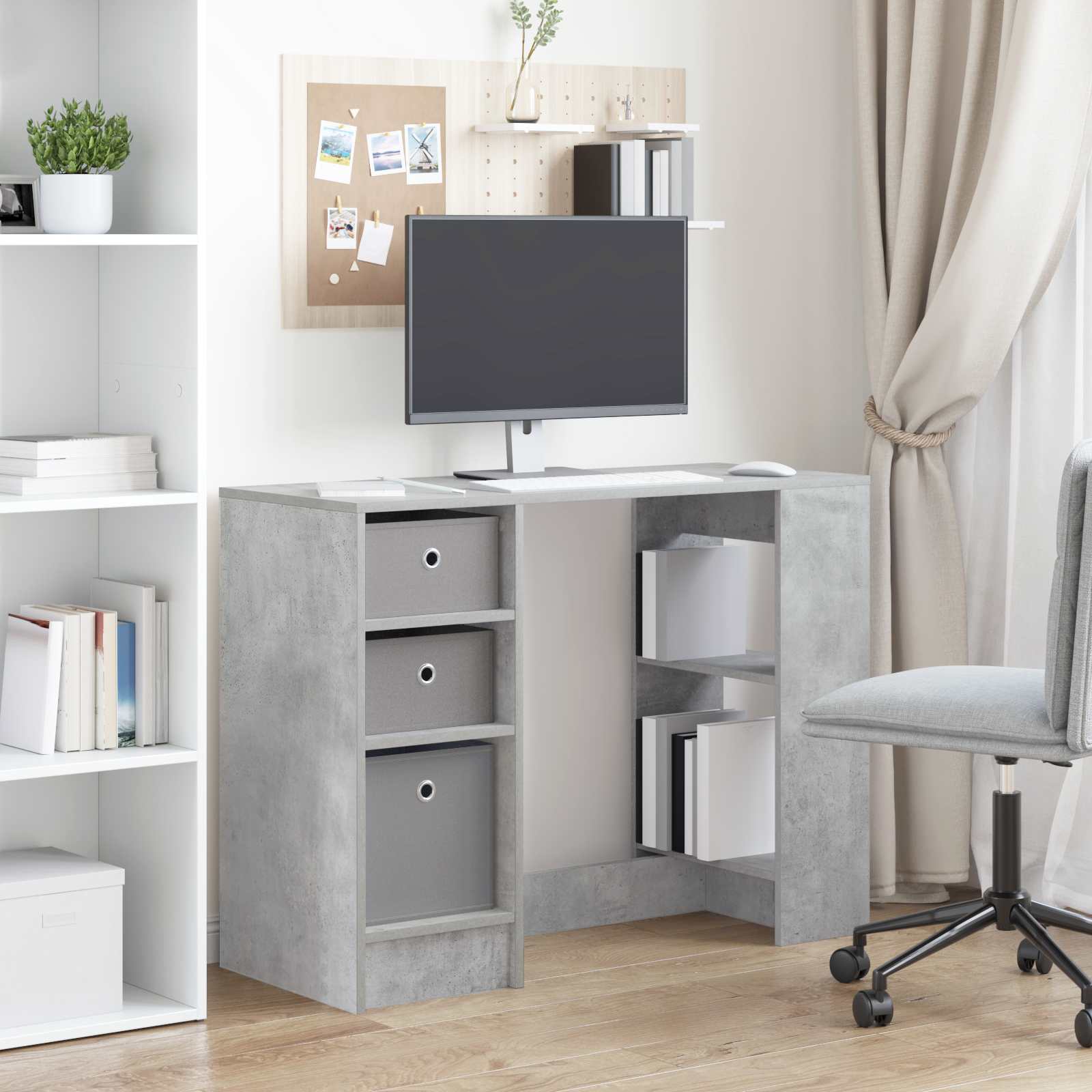 Stalas Betono pilka Apdirbta mediena 100 x 40 x 75 cm