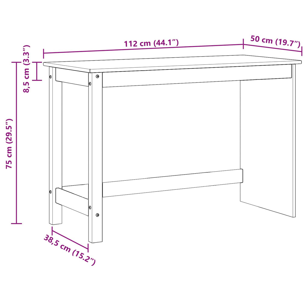 Stalas Medus ruda 112 x 50 x 75 cm Kietas pušies medis