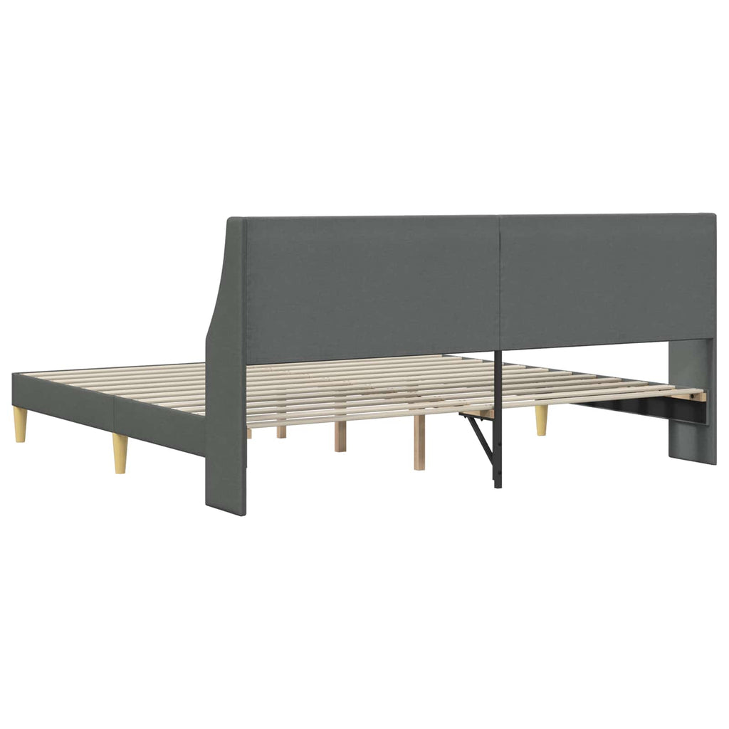 Lovos rėmas su galvūgalio Tamsiai pilka 100 x 203 cm Audinys