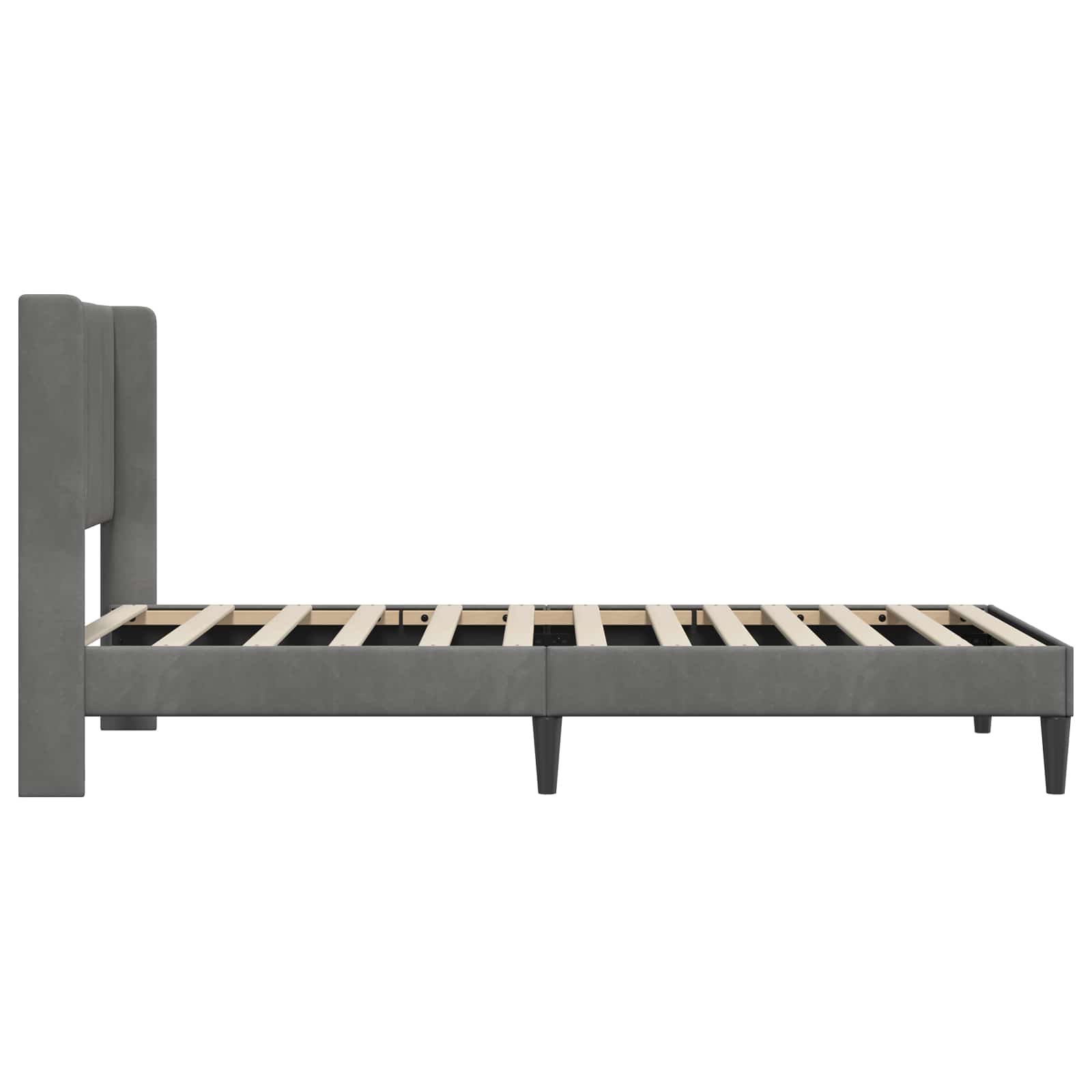 Lovos rėmas su galvūgalio Tamsiai pilka 100 x 203 cm Aksomas