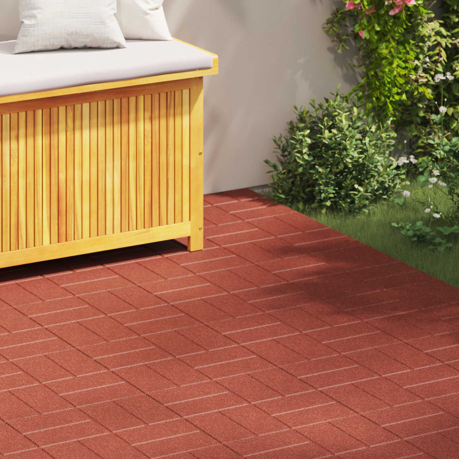 Žingsnių akmuo 6 pcs Raudona 40,5 x 40,5 x 2 cm Guma