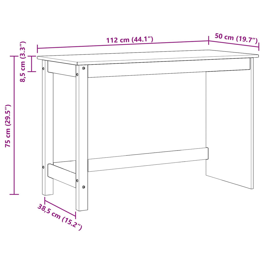 Stalas Ruda 112 x 50 x 75 cm Kietas pušies medis