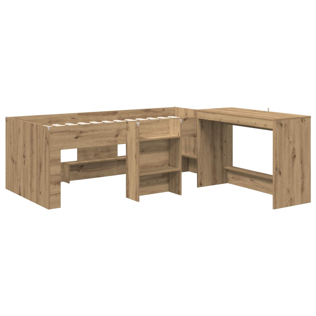 Vaikų Aukštas Lovos Rėmas su Rašomuoju Stalu 2 vnt.