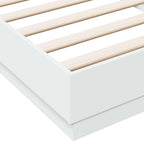 Lovos rėmas su LED Balta 80 x 200 cm Apdirbta mediena
