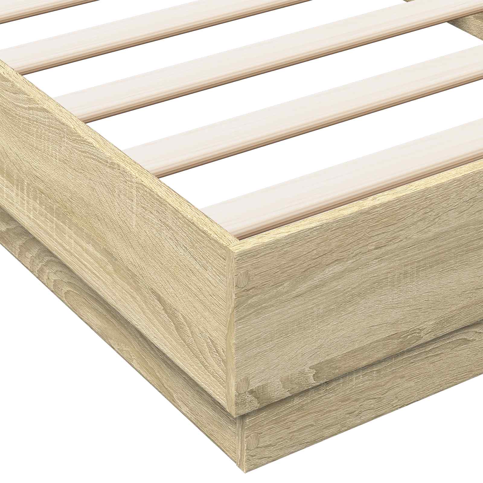 Lovos rėmas su LED Sonoma ąžuolas 80 x 200 cm Apdirbta mediena