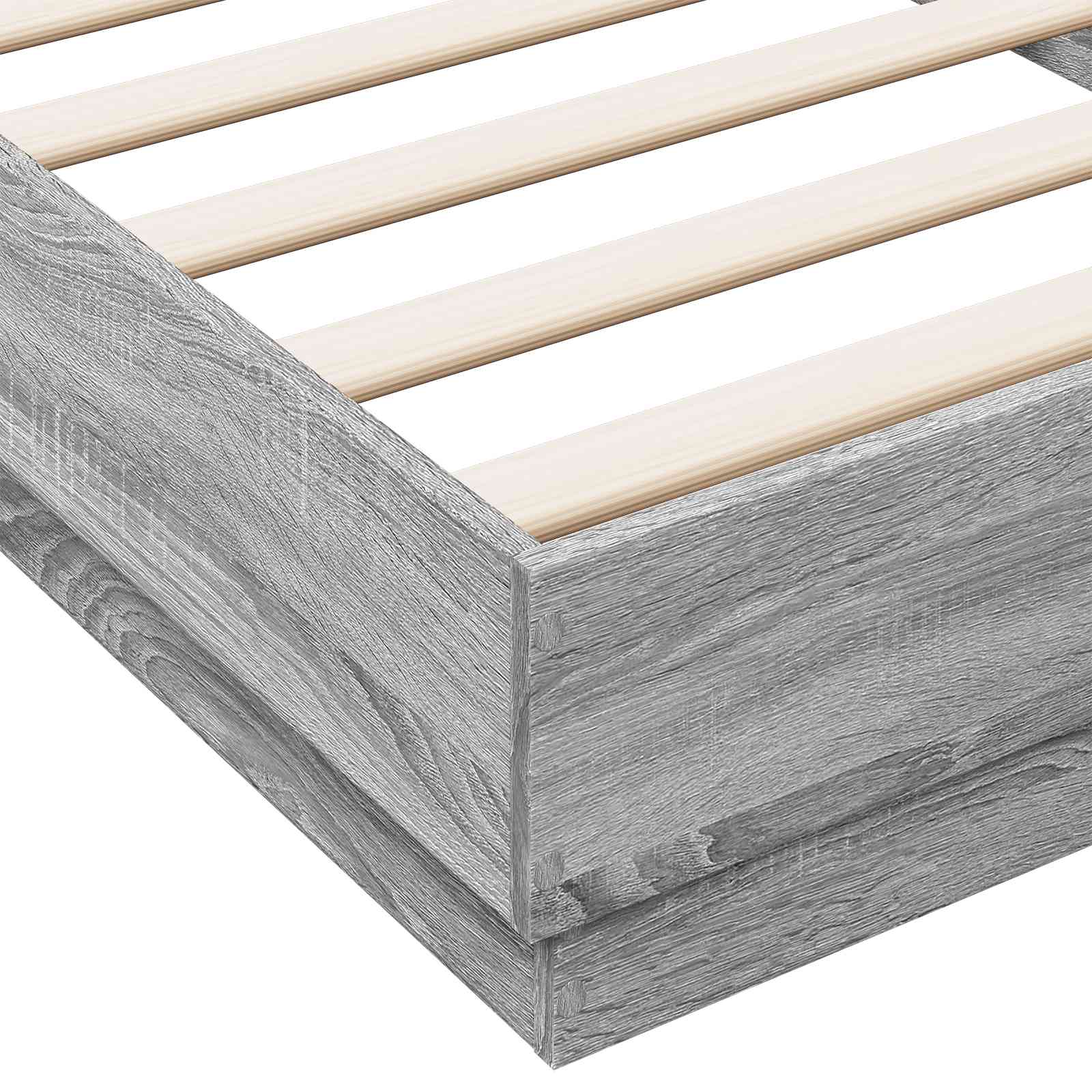 Lovos rėmas su LED Pilka Sonoma 80 x 200 cm Apdirbta mediena
