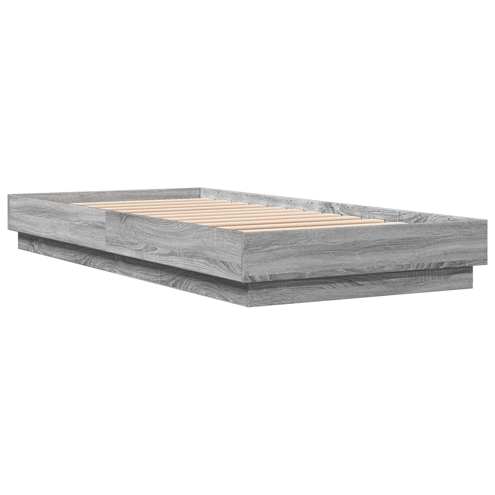 Lovos rėmas su LED Pilka Sonoma 80 x 200 cm Apdirbta mediena