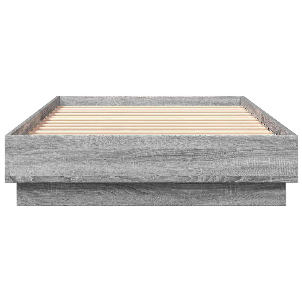 Lovos rėmas su LED Pilka Sonoma 80 x 200 cm Apdirbta mediena