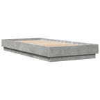Lovos rėmas su LED Betono pilka 80 x 200 cm Apdirbta mediena