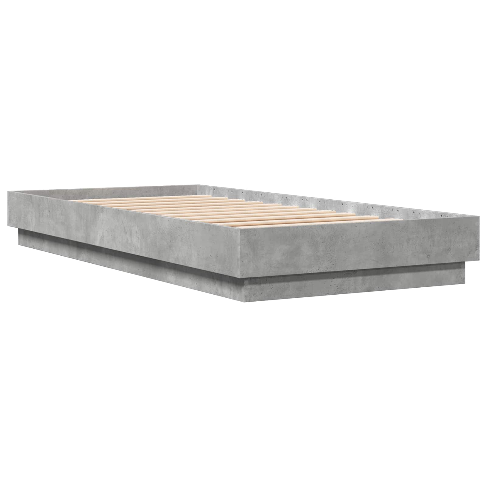 Lovos rėmas su LED Betono pilka 80 x 200 cm Apdirbta mediena