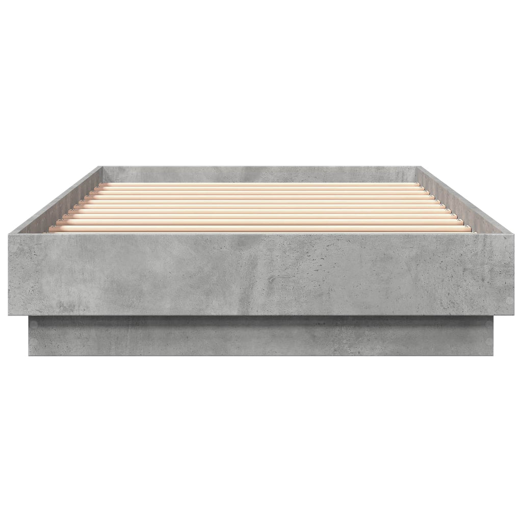 Lovos rėmas su LED Betono pilka 80 x 200 cm Apdirbta mediena