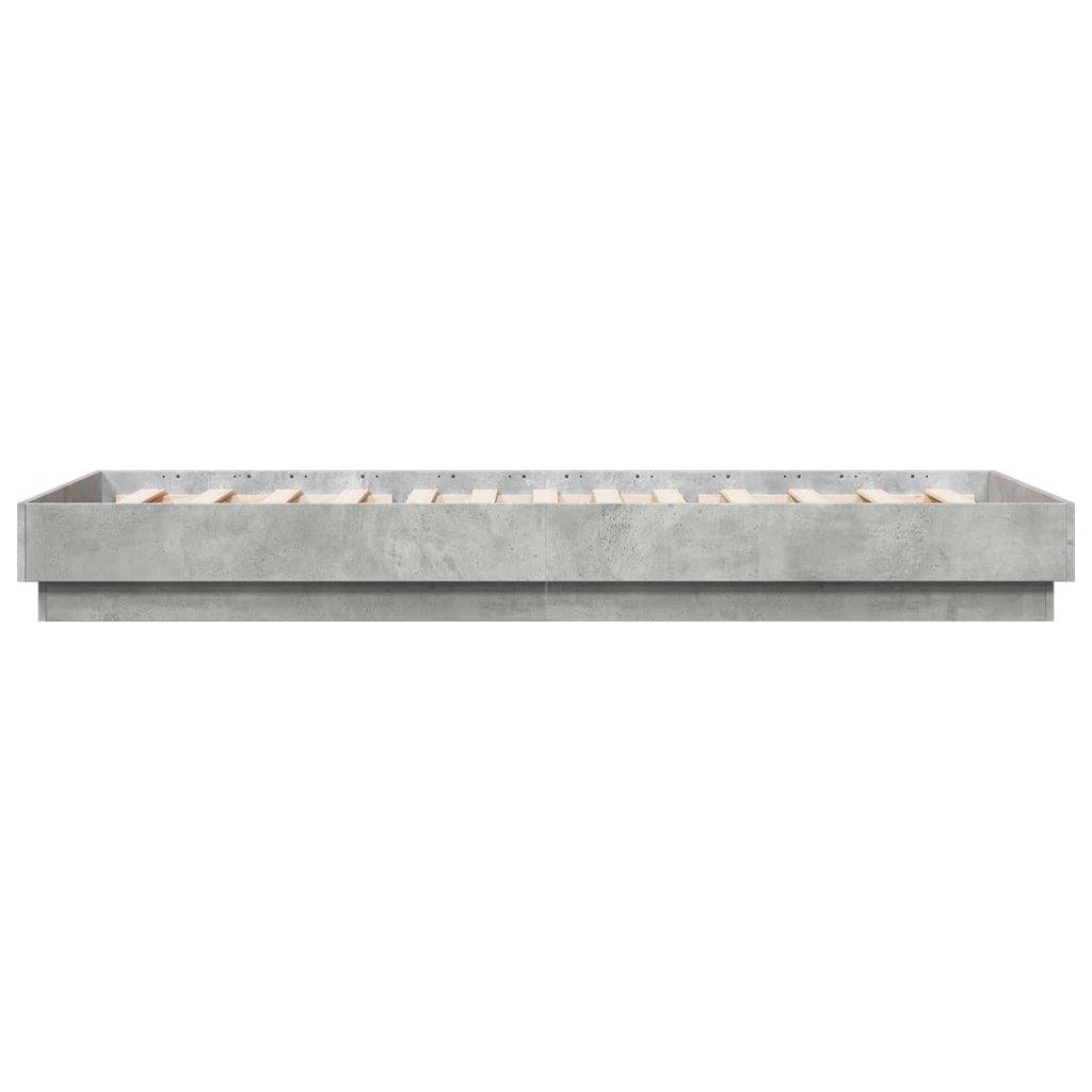 Lovos rėmas su LED Betono pilka 80 x 200 cm Apdirbta mediena