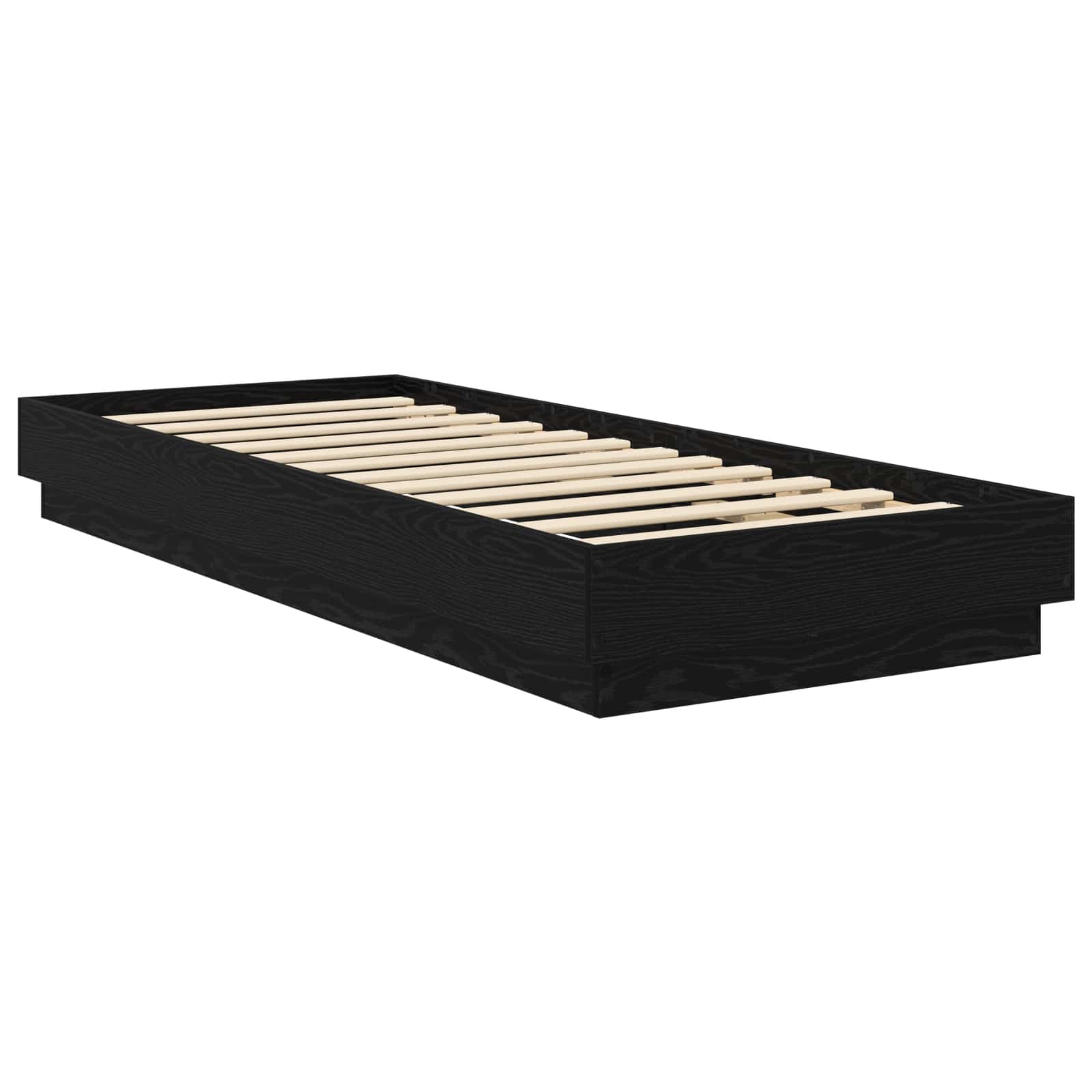 Lovos rėmas su LED Juodojo ąžuolo 80 x 200 cm Apdirbta mediena