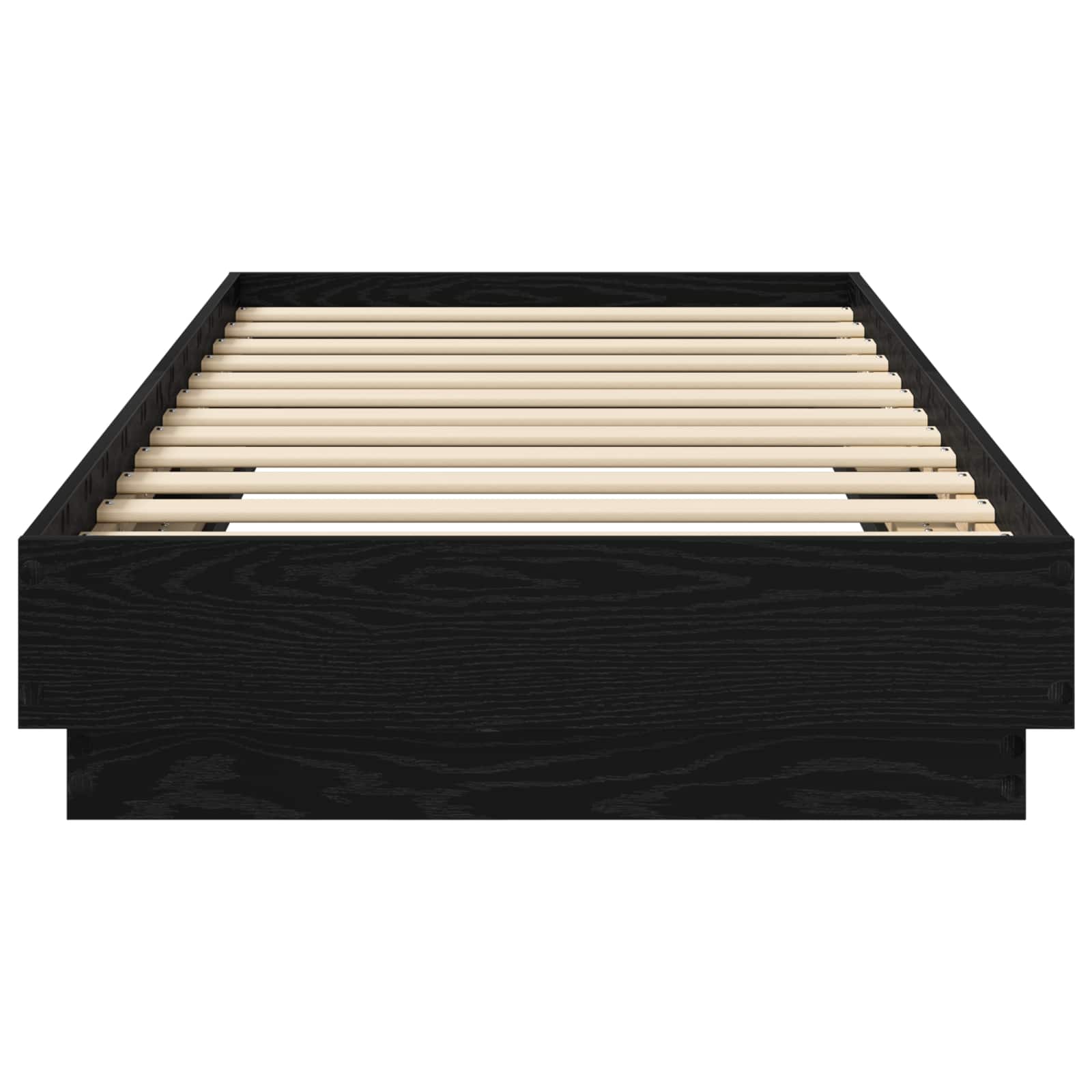 Lovos rėmas su LED Juodojo ąžuolo 80 x 200 cm Apdirbta mediena