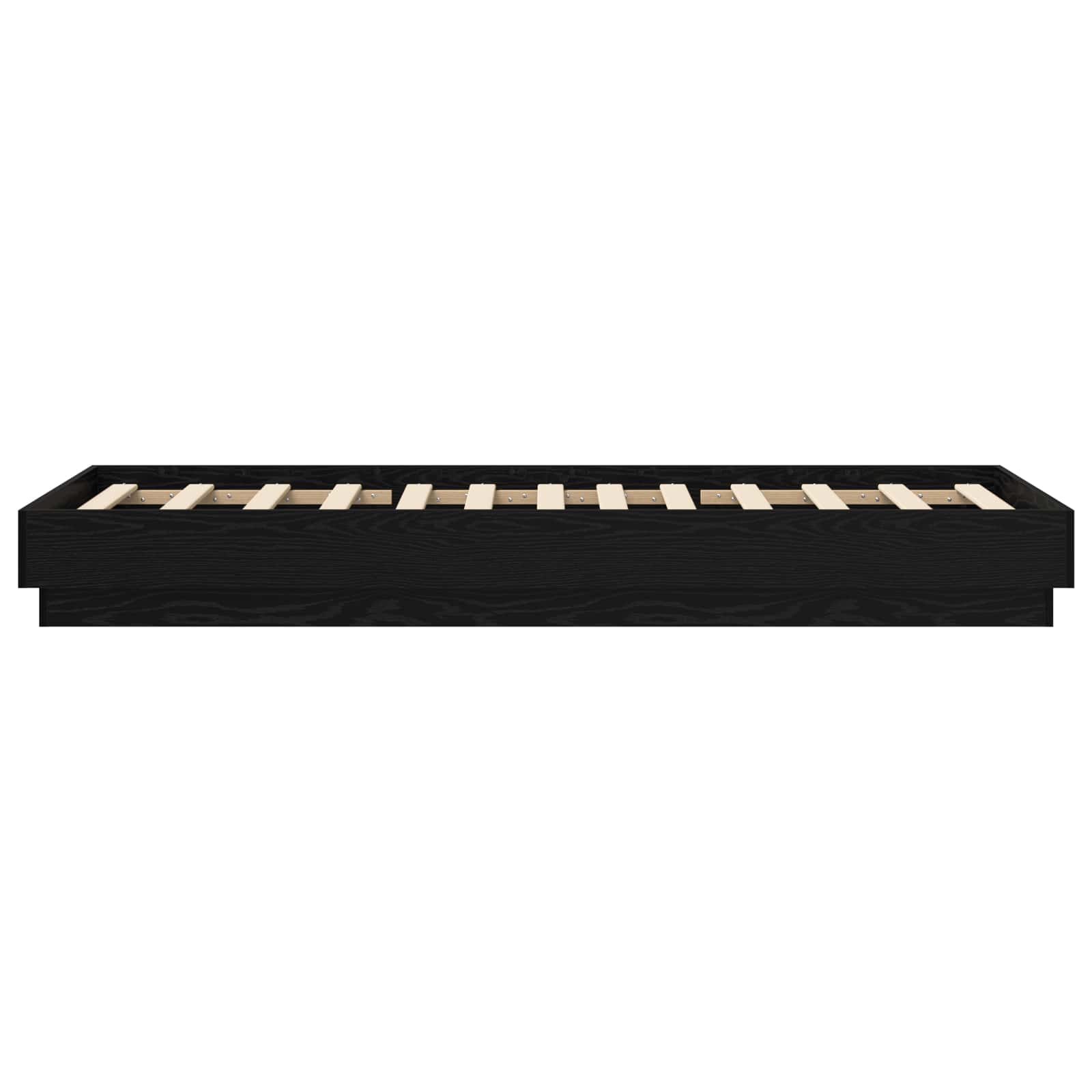 Lovos rėmas su LED Juodojo ąžuolo 80 x 200 cm Apdirbta mediena