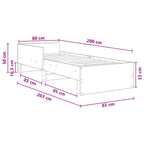 Lovos Rėmas su Galvūgaliu Balta 80 x 200 cm Apdirbta mediena