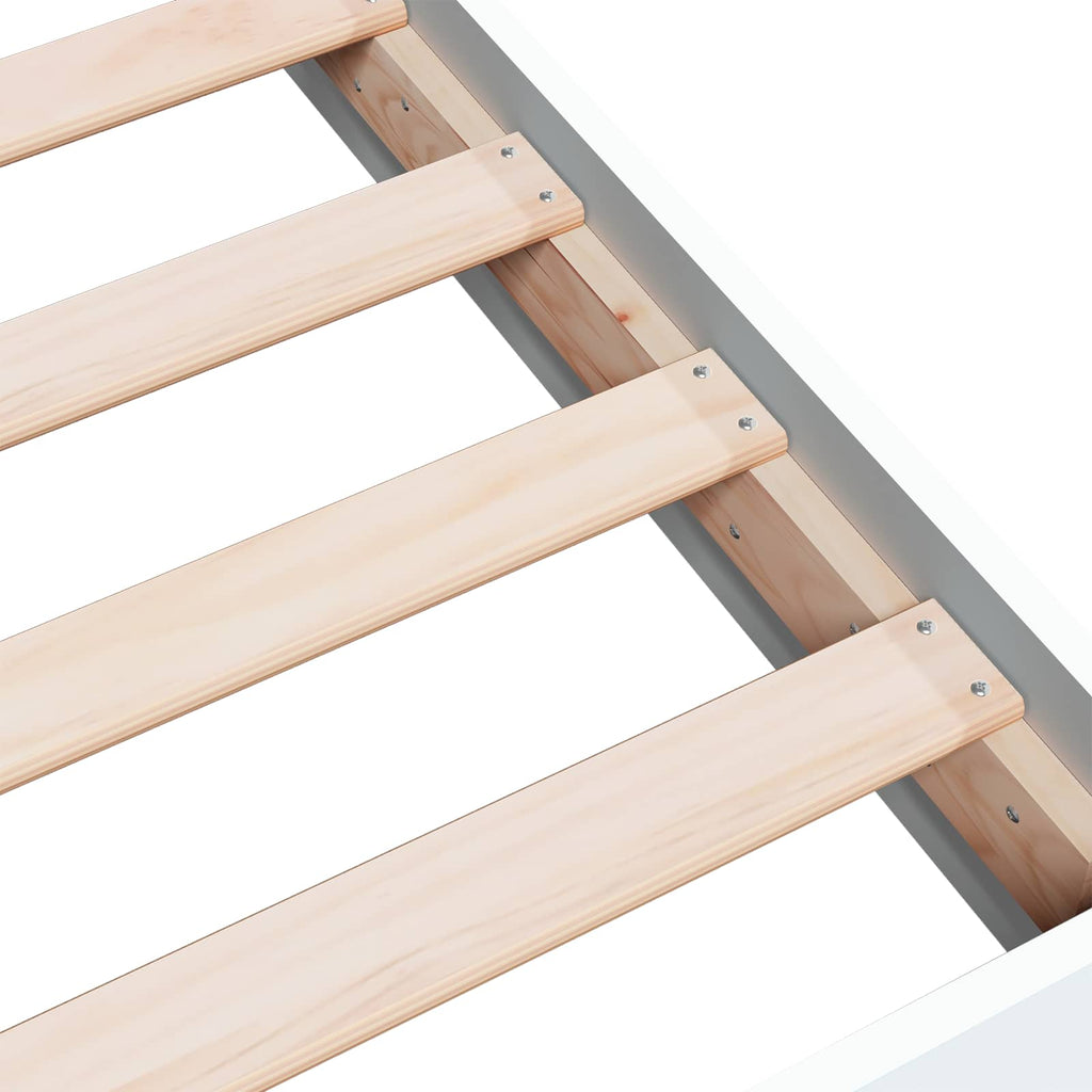 Grindų lovos rėmas Balta 80 x 200 cm Apdirbta mediena