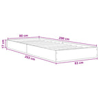 Grindų lovos rėmas Balta 80 x 200 cm Apdirbta mediena