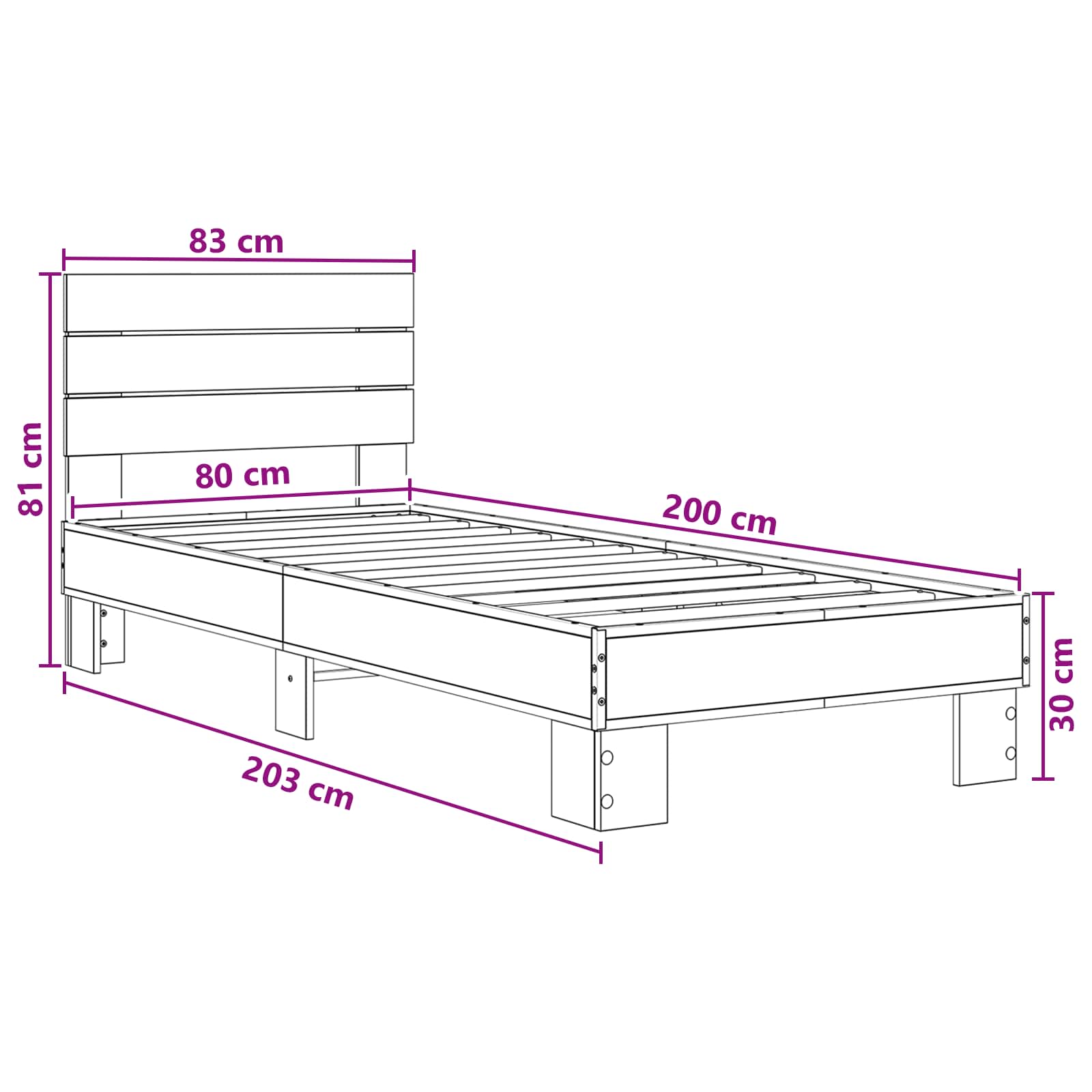 Lovos Rėmas su Galvūgaliu Artisano ąžuolo 80 x 200 cm
