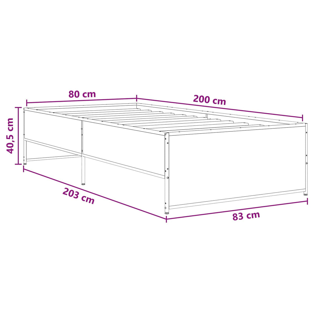 Lovos rėmas Sonoma ąžuolas 80 x 200 cm Apdirbta mediena