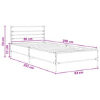 Lovos rėmas Juodojo ąžuolo 80 x 200 cm Apdirbta mediena