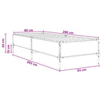 Lovos rėmas Juodojo ąžuolo 80 x 200 cm Apdirbta mediena