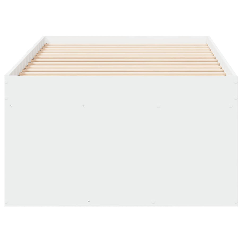 Lovos rėmas su saugojimu Balta 80 x 200 cm Apdirbta mediena
