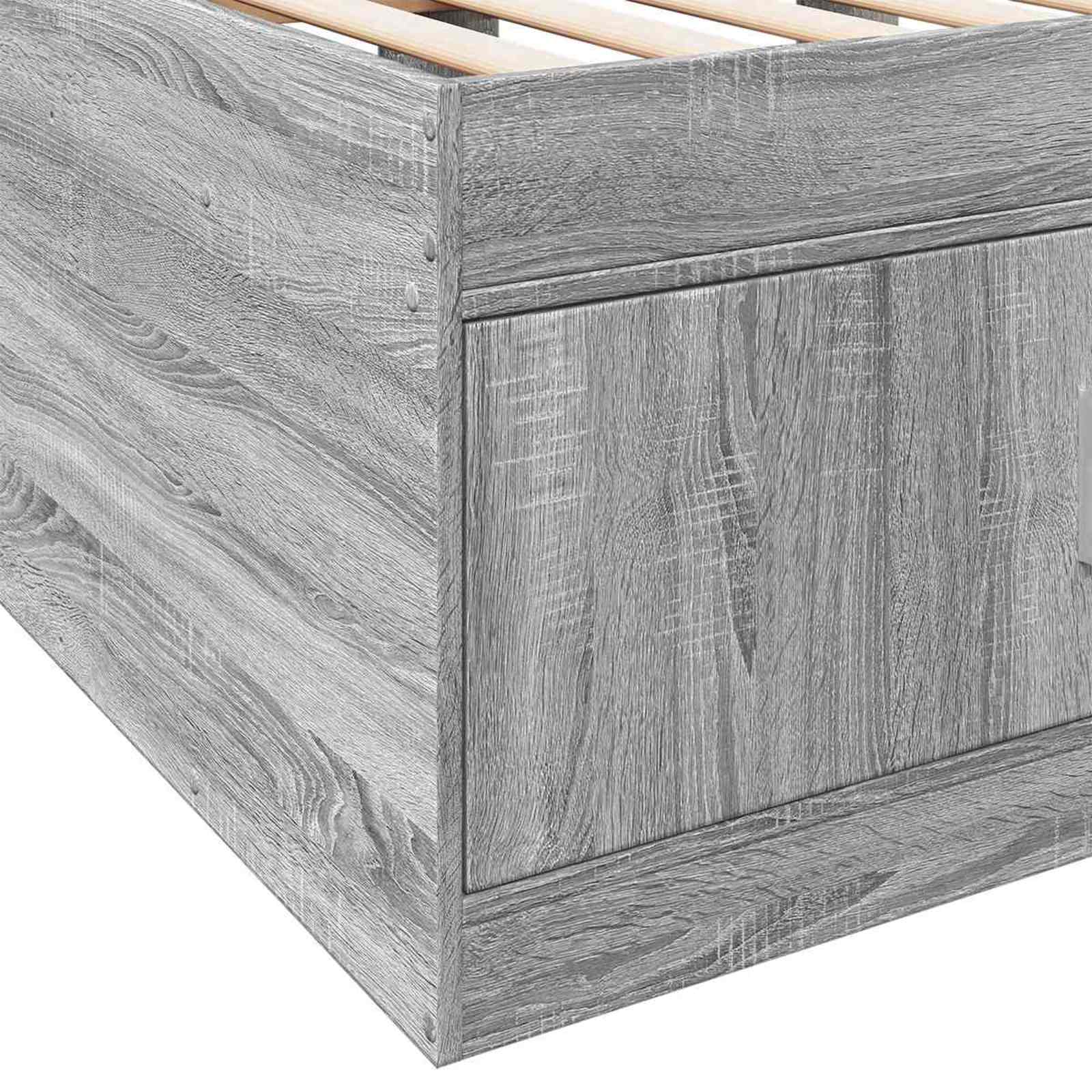 Lovos rėmas su saugojimu su stalčių Pilka Sonoma 80 x 200 cm