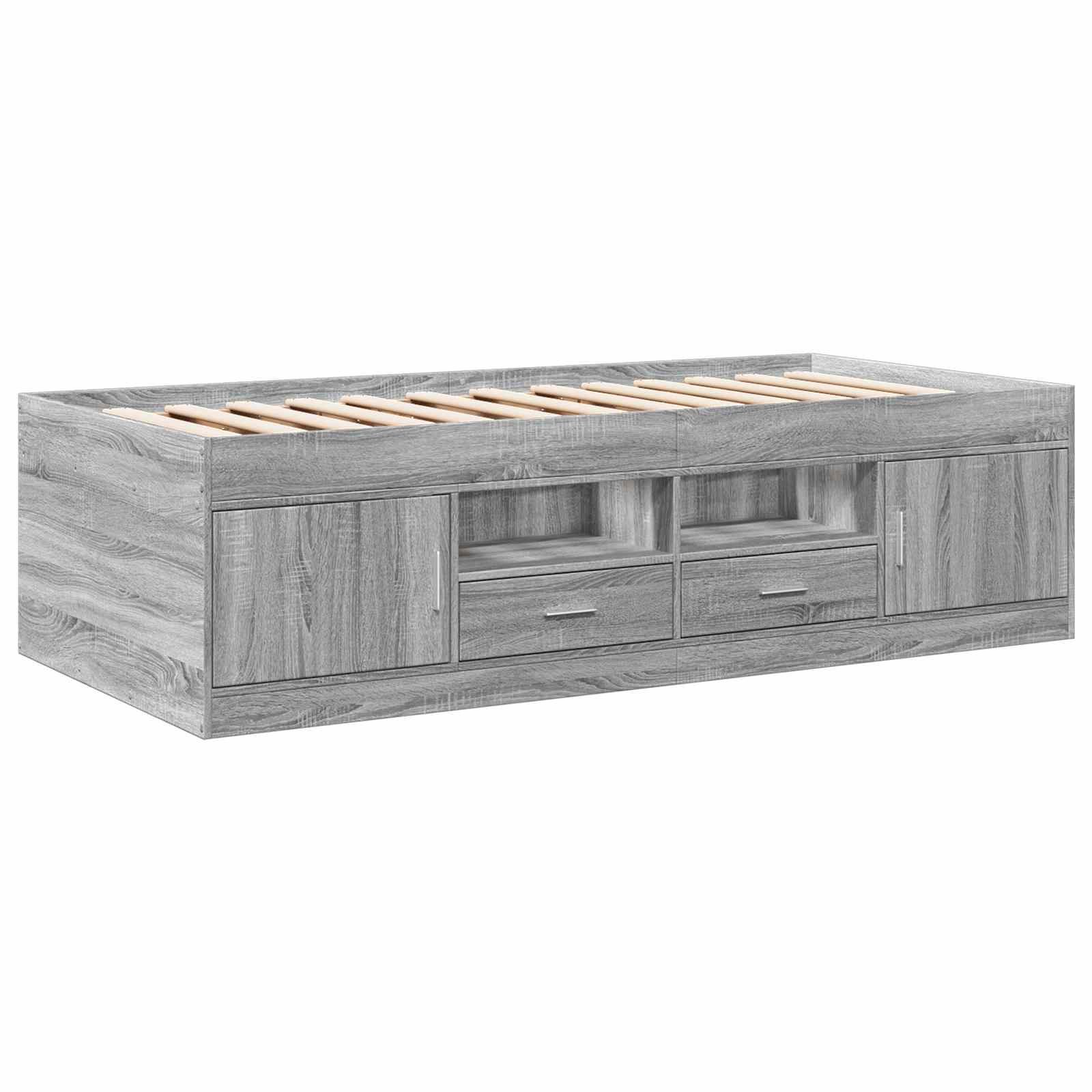 Lovos rėmas su saugojimu su stalčių Pilka Sonoma 80 x 200 cm