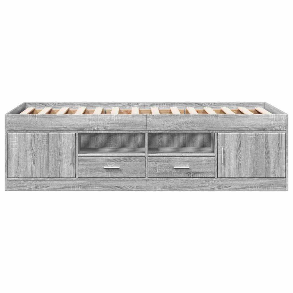 Lovos rėmas su saugojimu su stalčių Pilka Sonoma 80 x 200 cm