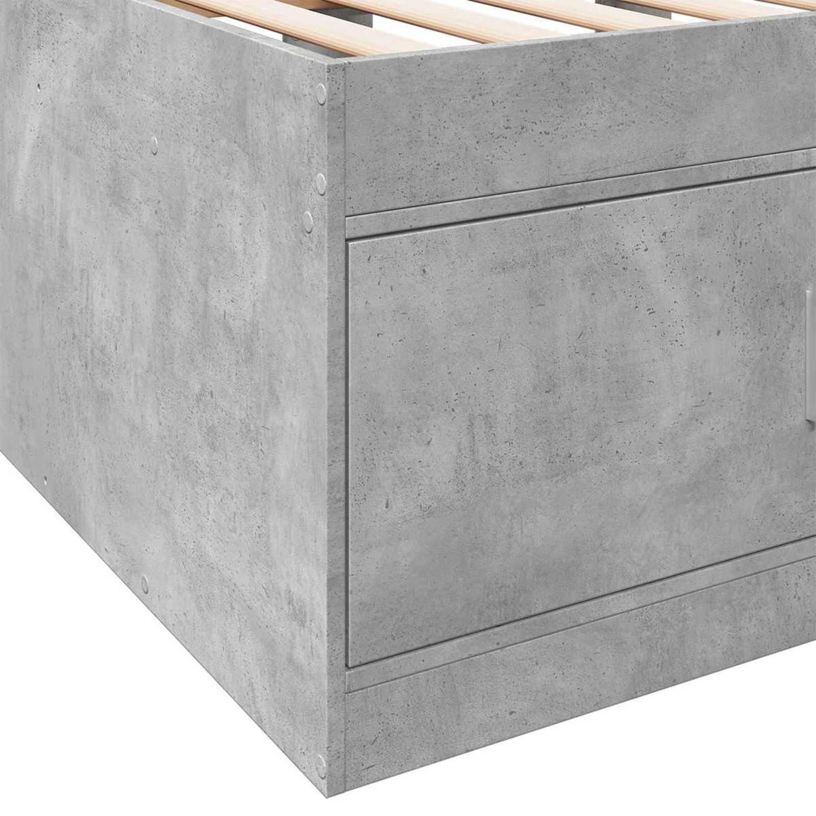 Lovos rėmas su saugojimu su stalčių Betono pilka 80 x 200 cm