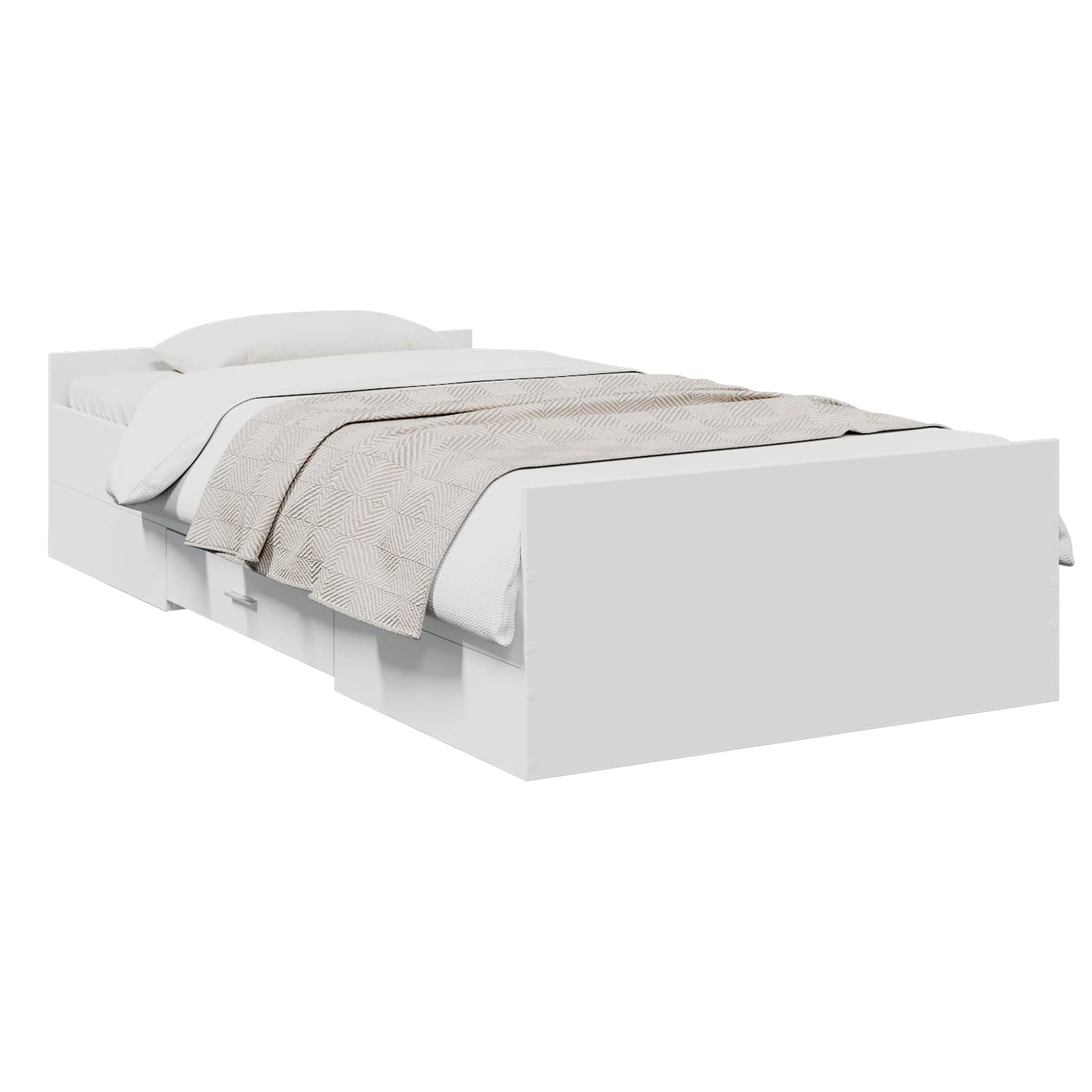 Lovos rėmas su saugojimu Balta 80 x 200 cm Apdirbta mediena
